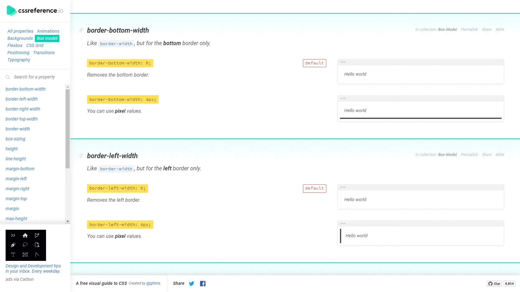 Box model css reference