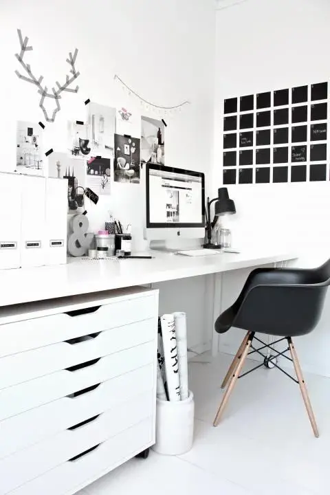 Bureau simple chaise noire