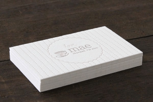 30 cartes de visite avec une finition en letterpress