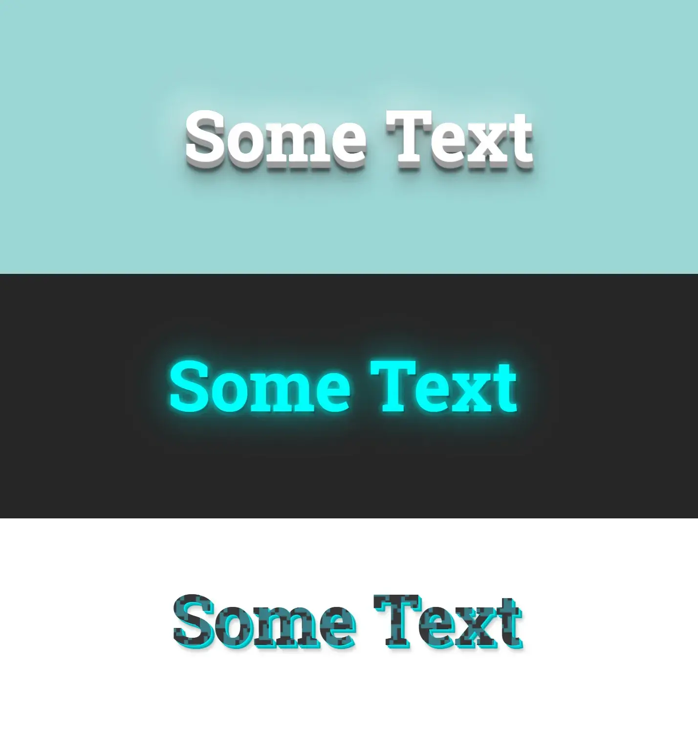Effet css texte ecards exemples