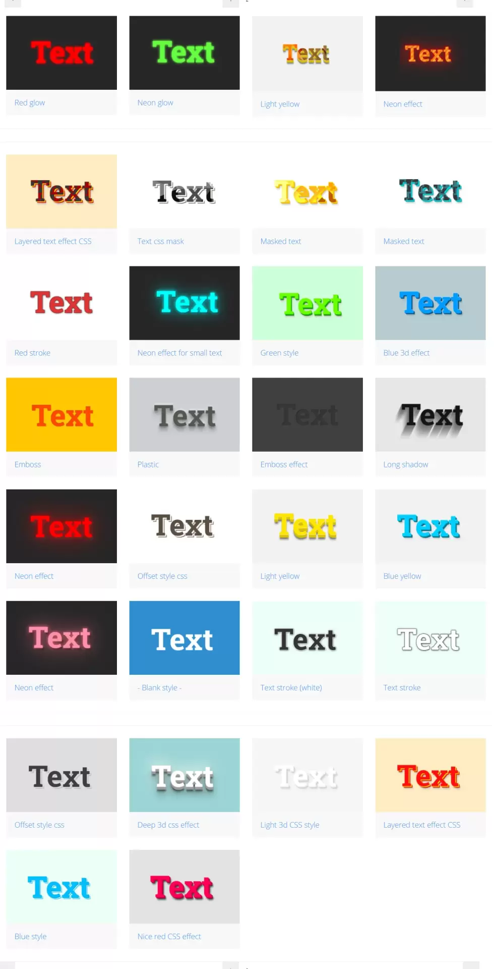 Effet css texte ecards