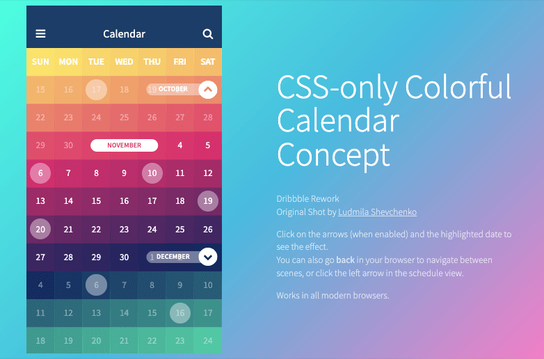 Calendriers HTML et Javascript