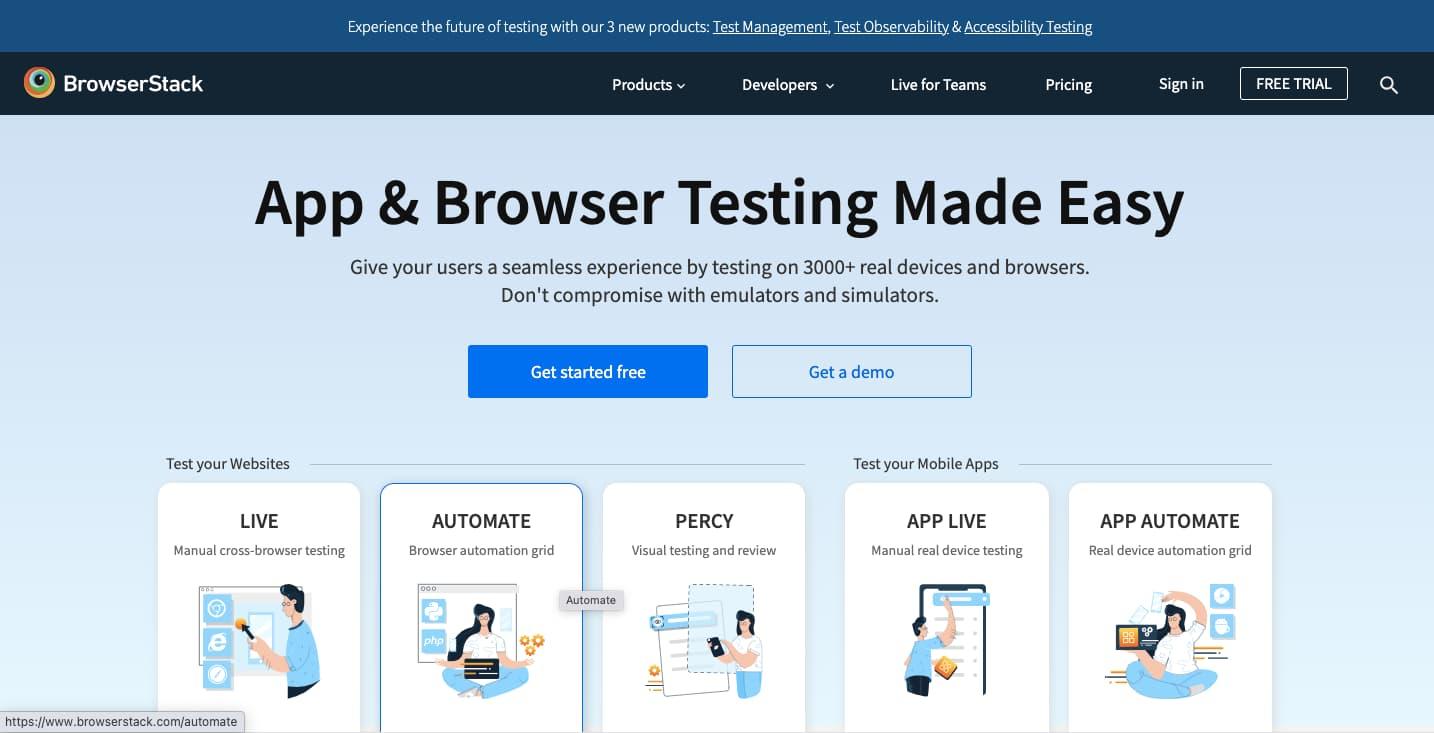 Outil test navigateurs BrowserStack