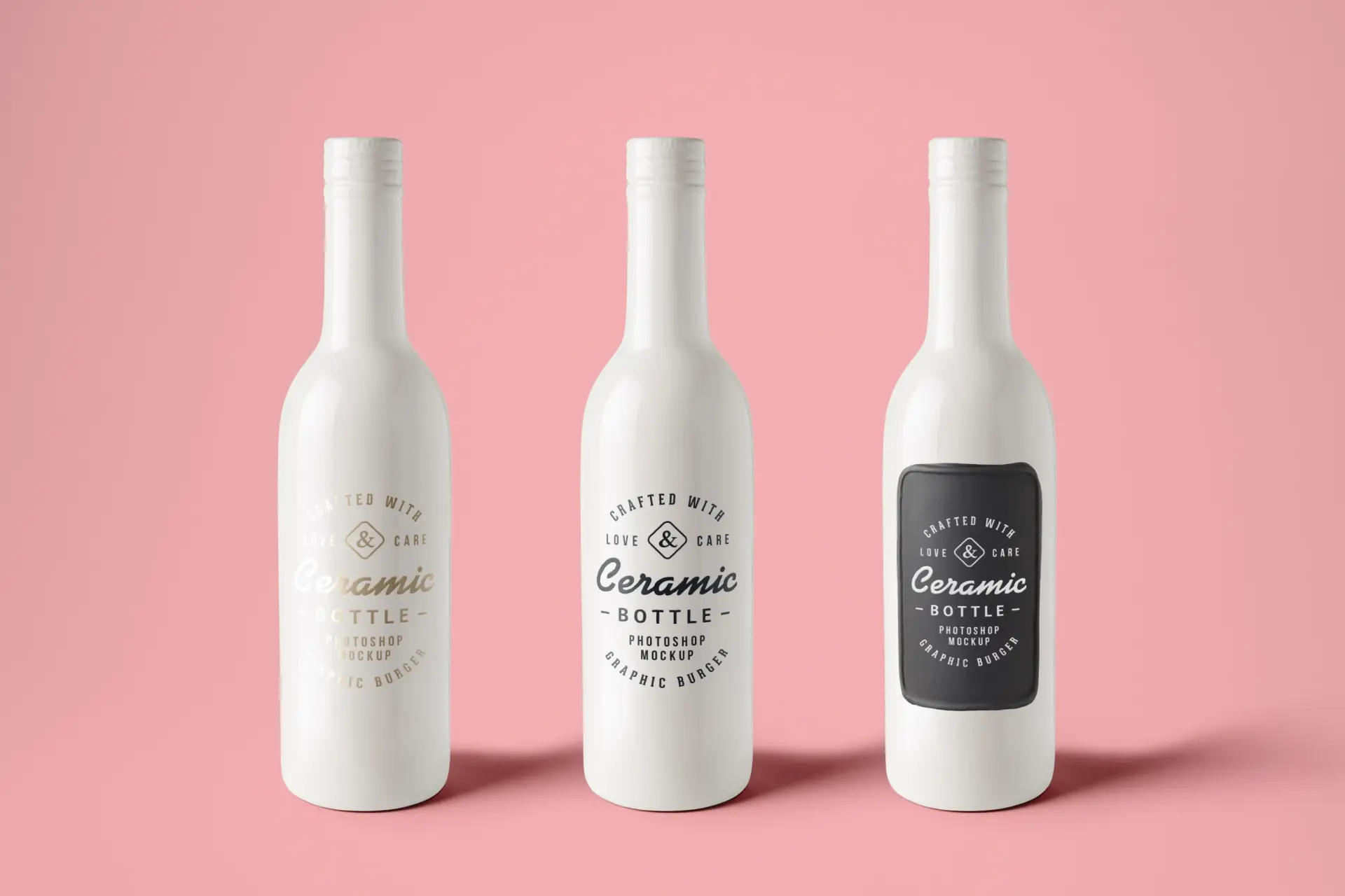 Ceramic bottles psd mockup