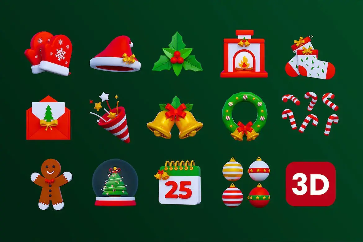Christmas 3d icons