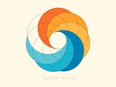 Circle logo Sunset Wave Logo par Yoga Perdana