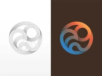 Circle logo Wave & Sun (Circle Exploration) par Yoga Perdana