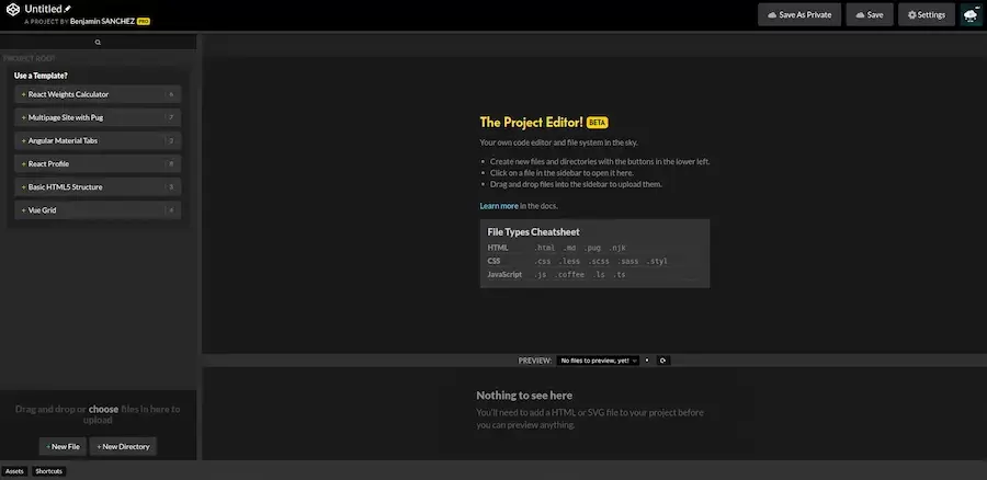 Codepen nouvelle version de l'éditeur