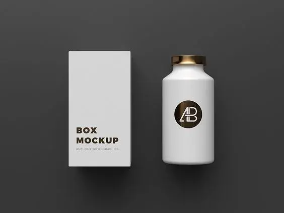 Copper foil bottle packaging mockup