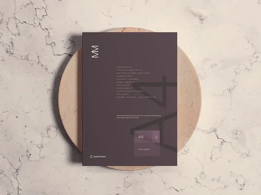 Mockup magazine gratuit Couverture a4 magazine