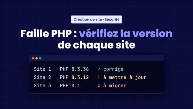 Couverture faille php verifier version