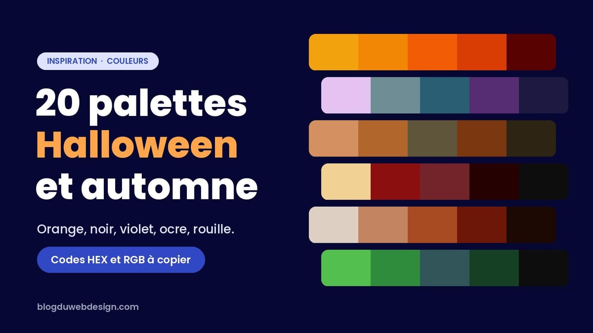 Couverture palettes couleurs halloween automne
