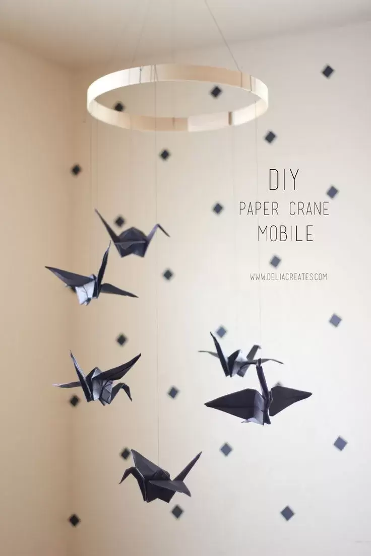 Paper crane mobile