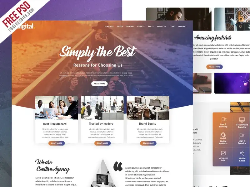 Creative Agency Website Template PSD