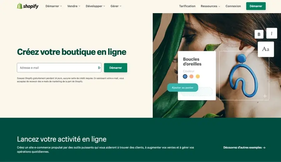 Créer un site avec shopify