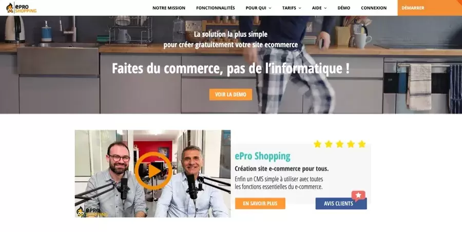 Creer un site e commerce avec epro shopping