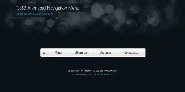 Css3 animated navigation menu