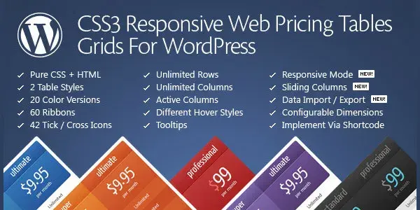 Css3 responsive web pricing tables grids for wordpress