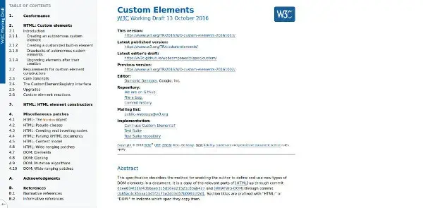 Custom element draft