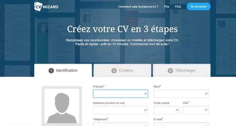 Outil CV en ligne Cv wizard