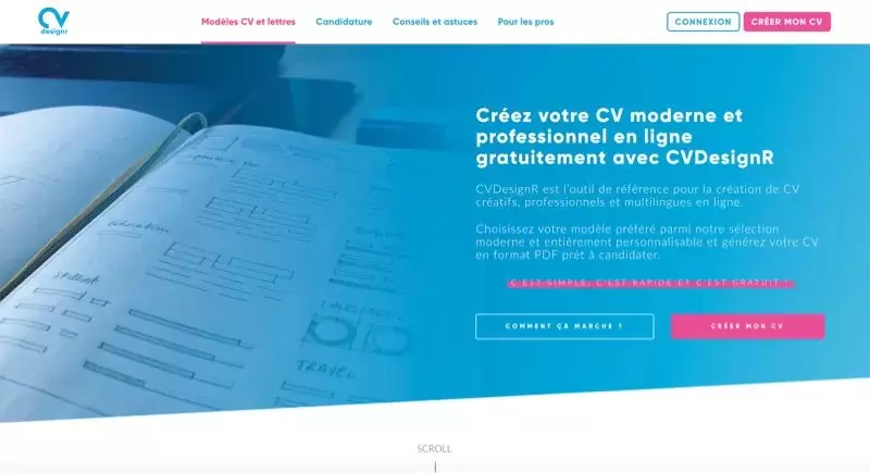 Outil CV en ligne Cvdesignr