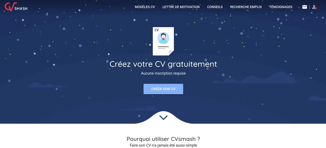 Outil CV en ligne Cvsmash