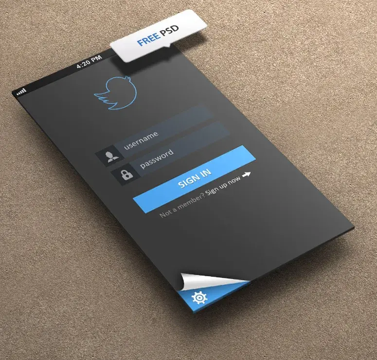 Twitter Login for iPhone 5 – FREE PSD by khaledzz9