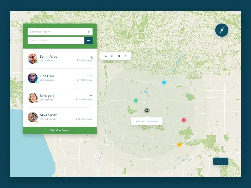 Daily ui location tracker free psd