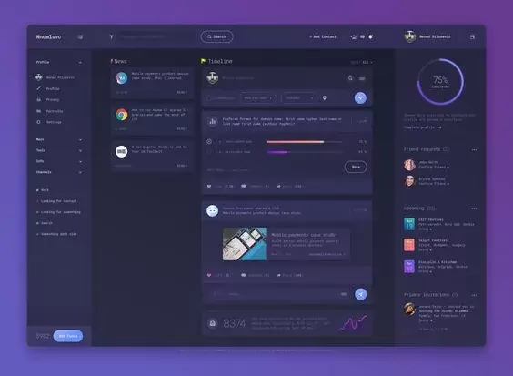 Dashboard ui design psd