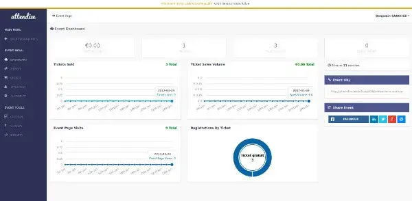 Attendize Dashboard