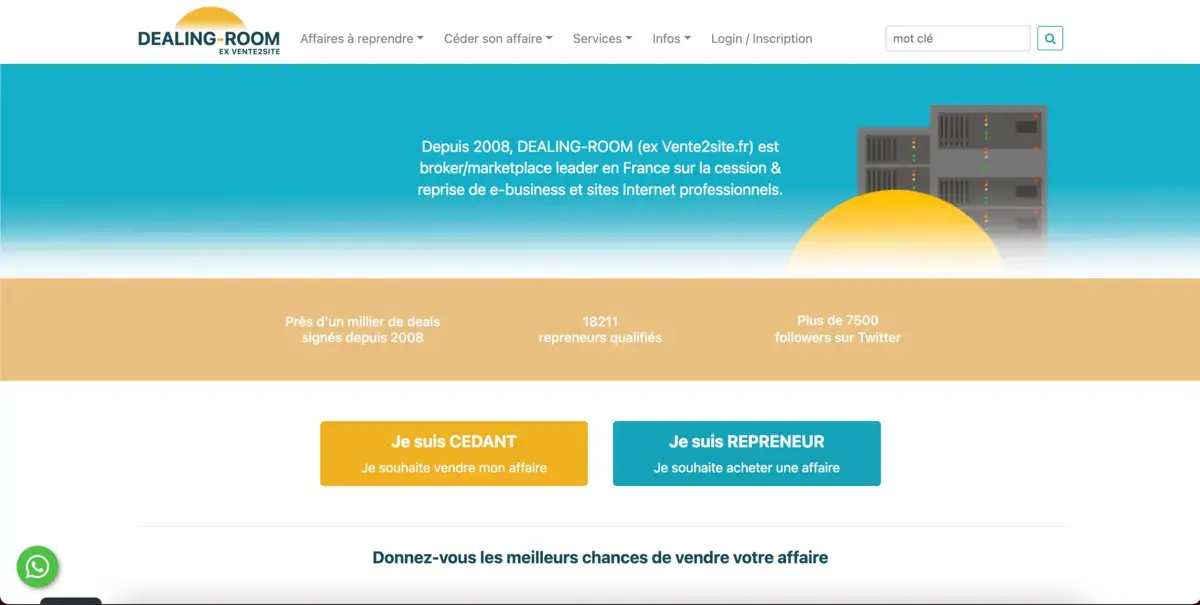 Acheter un site Internet Dealing room