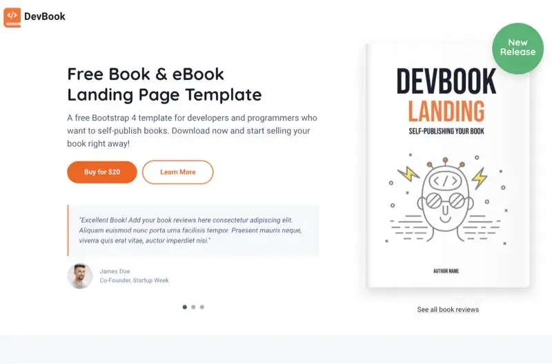 Devbook landing