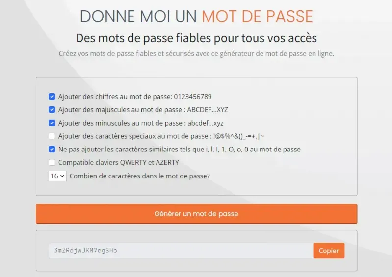 Donne moi un mot de passe