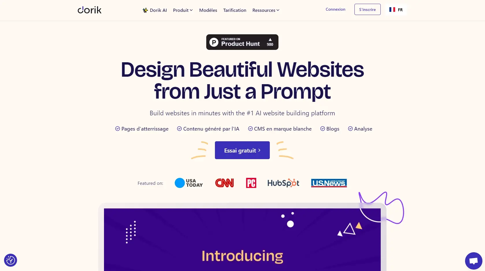 Dorik ai build beautiful websites in minutes with ai