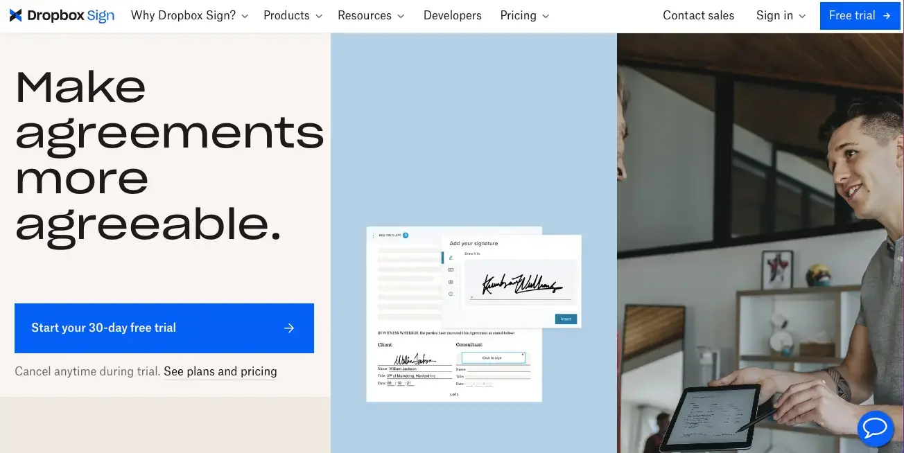 Dropbox sign logiciel signature électronique