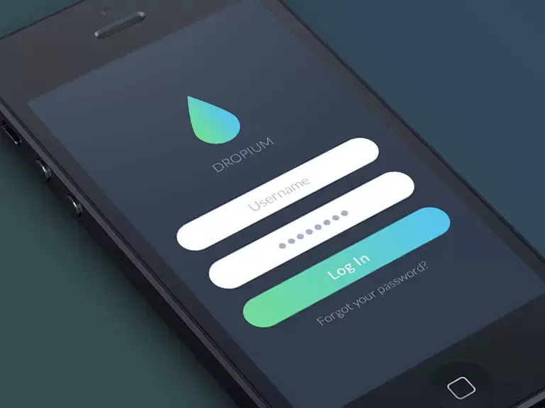 Dropium – iOS7 Login screen by Stan Mayorov