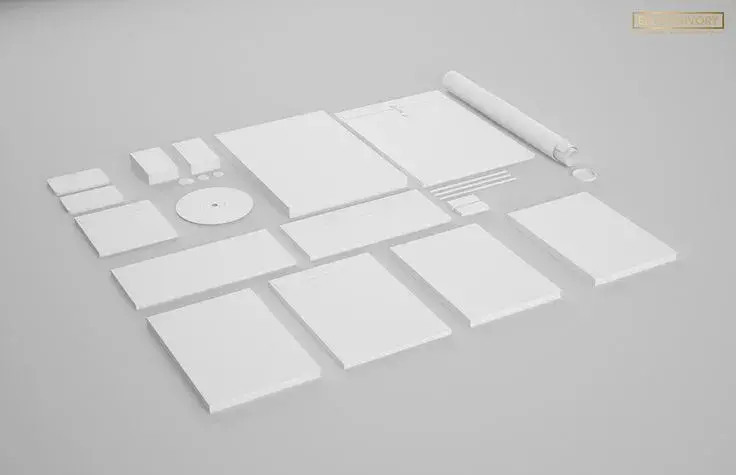 Mockup charte graphique Ebony ivory branding mockup blanc