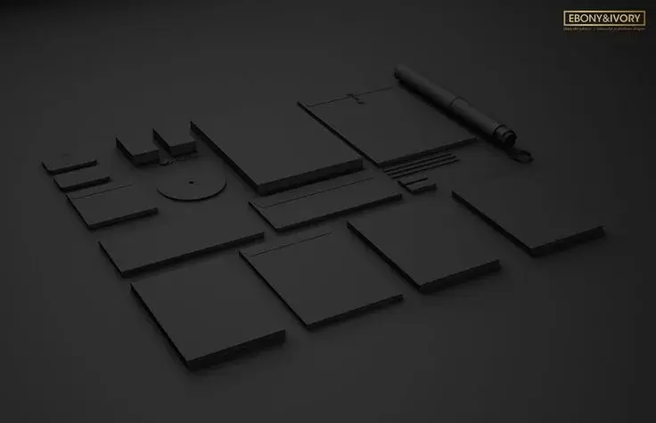 Mockup charte graphique Ebony ivory branding mockup