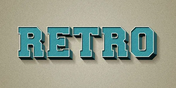 Effet texte 3d retro