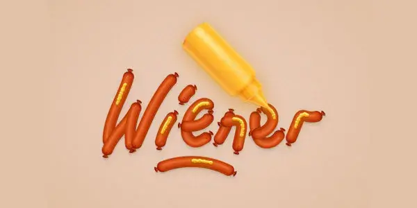 Effet texte fun wiener illustrator