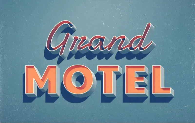 Effet texte grand motel