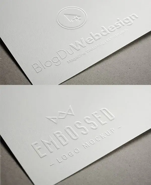 Embossed paper logo mockup