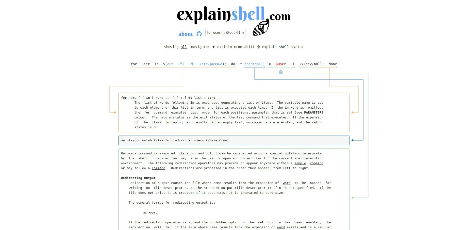 Explainshell