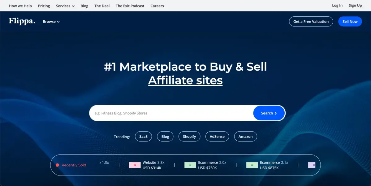 Acheter un site Internet Flippa