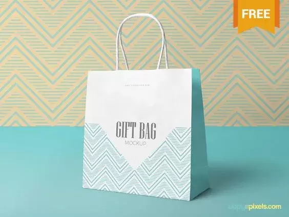 Free attractive gift bag mockup