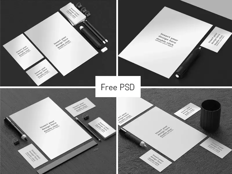 Free black and white office mock up