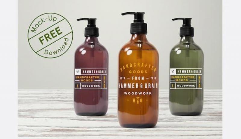 Free dispenser bottle mockup