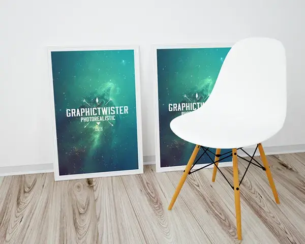 Free double poster frame mockup kaja graphictwister