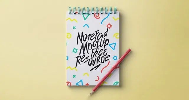 Free elegant ringed notepad mockup psd par steven han