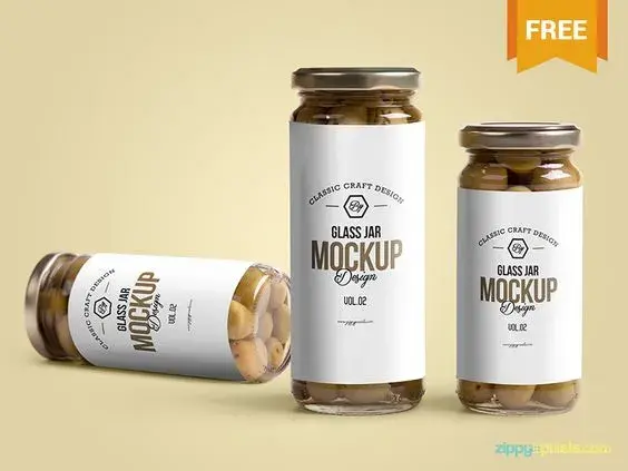 Free glass jar mockup